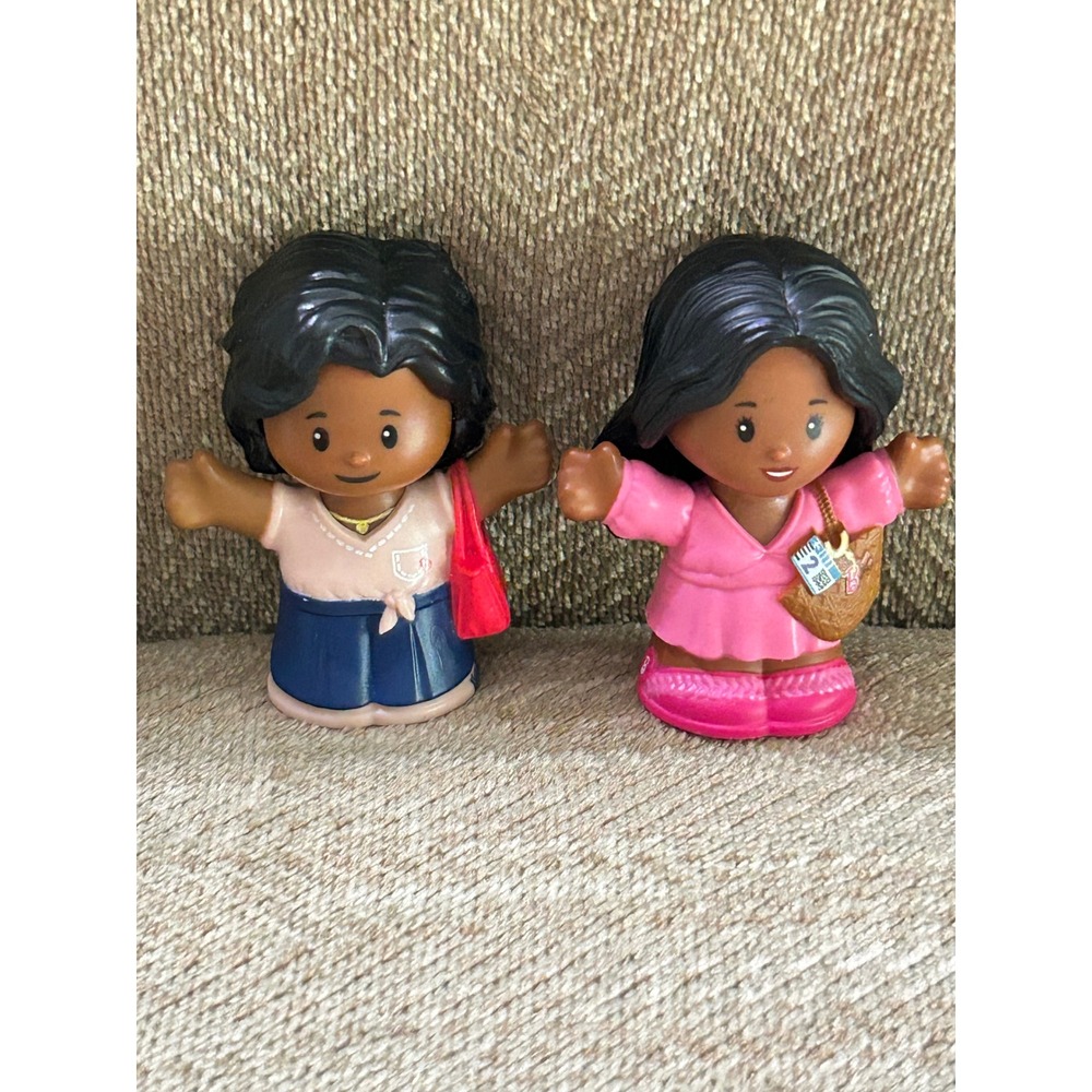 Fisher-Price Little People Figures 2023 Mattel Pink Dress Blue Skirt Lot of 2